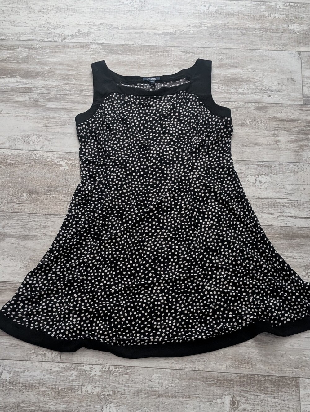 Champs Black and White Dot Midi Dress
